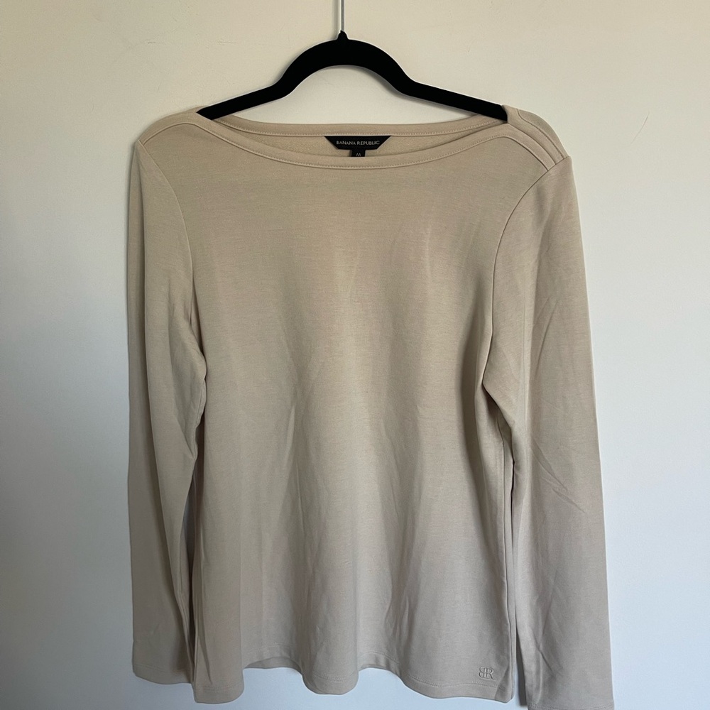 Banana Republic Beige Long Sleeve Top